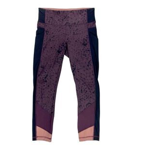 Lululemon Leggings Womens Size 4 Purple Black Trail Bound Cropped Yoga Pants